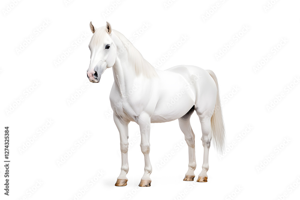 Obraz premium White horse isolated on white background