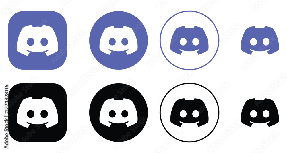 Discord logo icon transparent png download. High resolution vector icons set 2025. Discord vector logo icon set