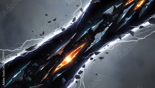 glowing dark matter fracture with surreal energy patterns for space and abstract design projects
