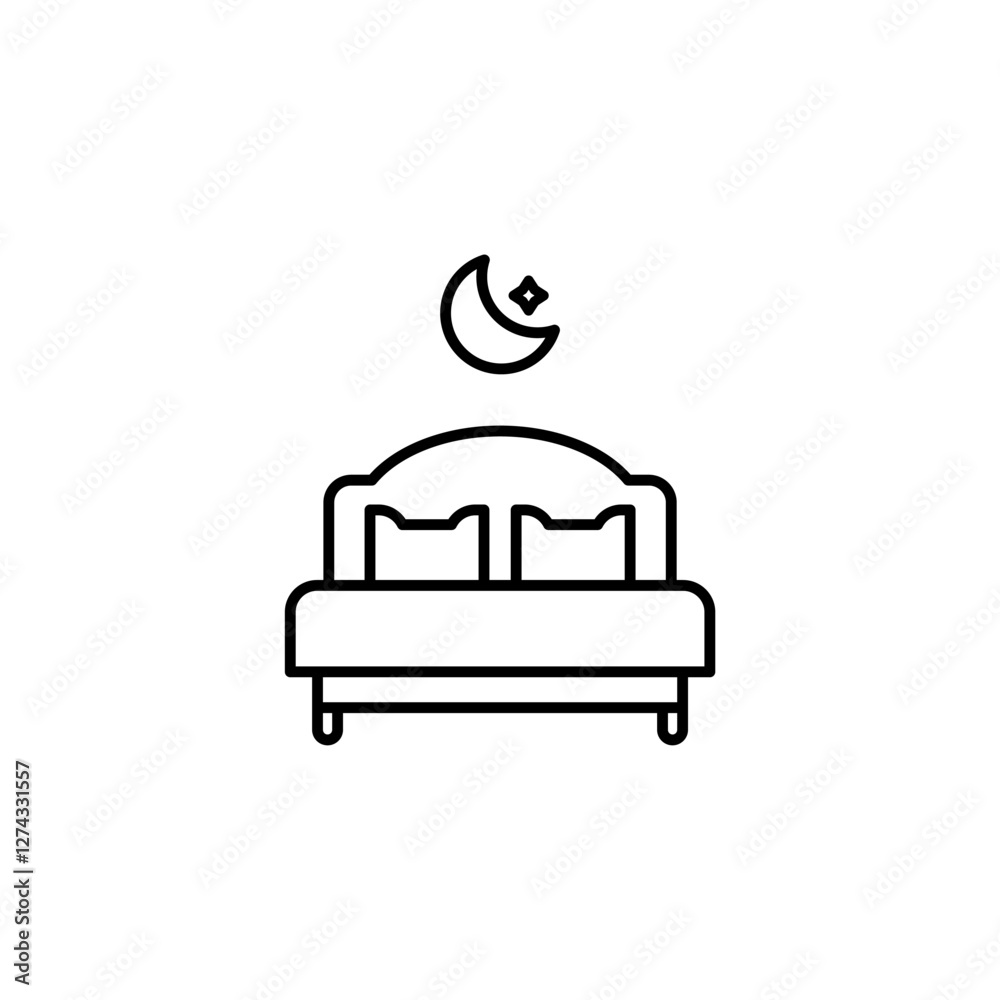 Bed flat vector icon. Hotel flat vector icon. Accommodation flat vector icon Bed flat vector icon. Hotel flat vector icon. Accommodation flat vector icon