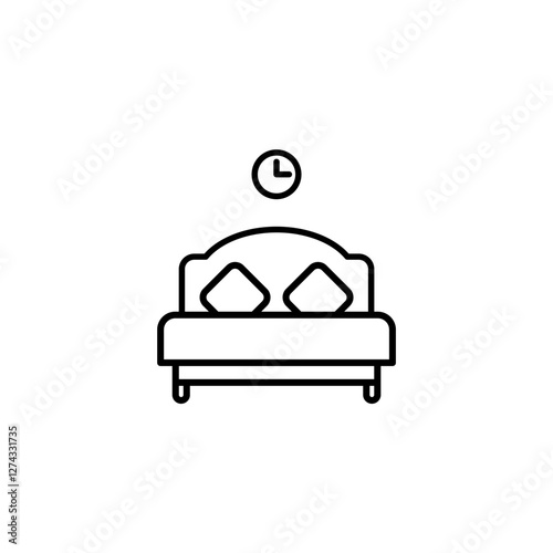 Bed flat vector icon. Hotel flat vector icon. Accommodation flat vector icon