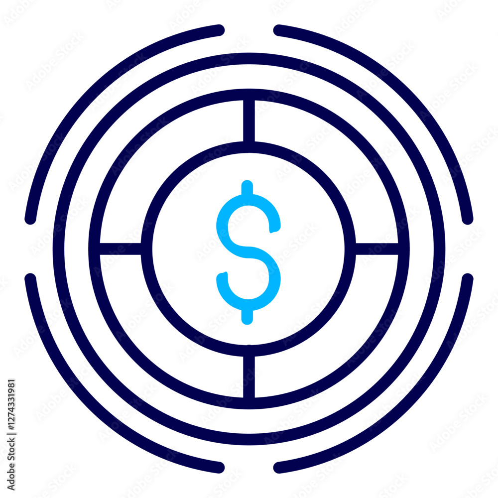 Dollar Expand Outline Color icon Dollar Expand Outline Color icon