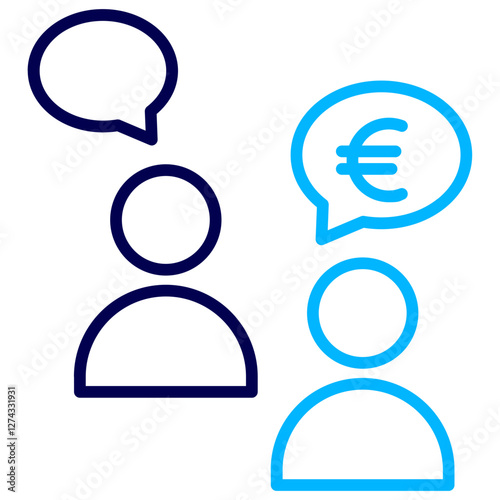 Euro talking Outline Color icon