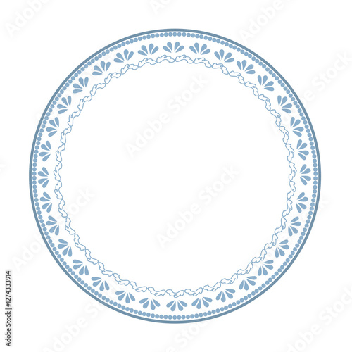 Floral circular shape pattern frame. decoration, wallpaper, background, poster, flyer, invitation card, tile. round border.