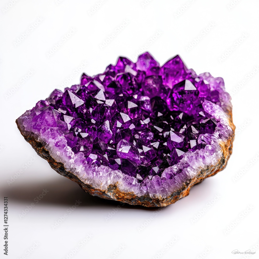 Fototapeta premium Stunning Amethyst Geode with Vibrant Purple Crystal Formation