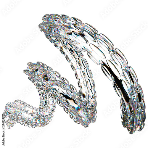 White 3D Dispersion Glass Shapes