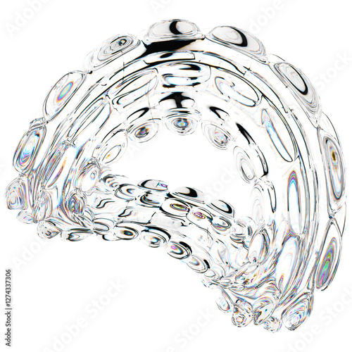 White 3D Dispersion Glass Shapes