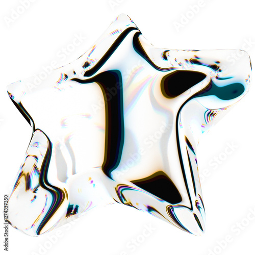 White 3D Dispersion Glass Shapes