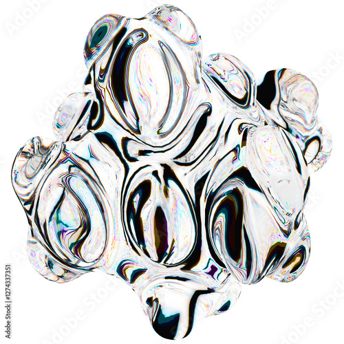 White 3D Dispersion Glass Shapes