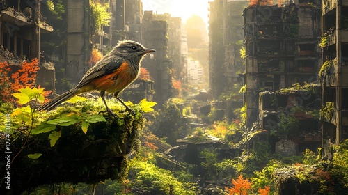 Bar-winged Prinia: Capturing Urban Wildlife in an Abandoned Setting photo