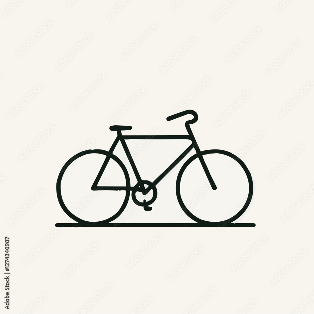 Minimalist bicycle, simple mood, vector illustration, on light background
Minimalist bicycle, simple mood, vector illustration, on light background