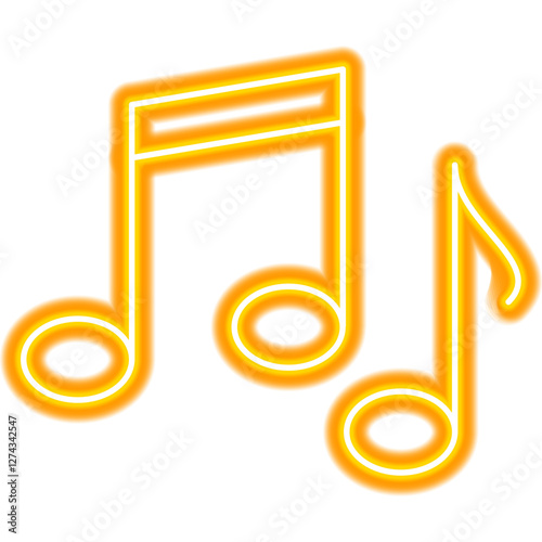 Musical Note Neon Icon. Vector Illustration of Happy Birthday Celebration. Holiday B-day.