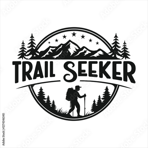 trail seeker silhouette vector design-Ultimate Guide to Hiking, Adventure, and Exploring Nature's Hidden Paths