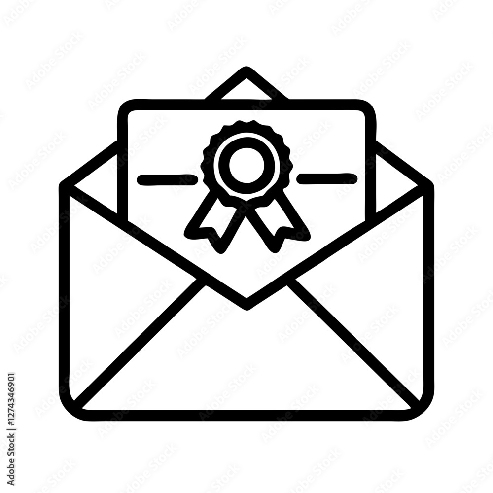 envelope with a seal icon design envelope with a seal icon design