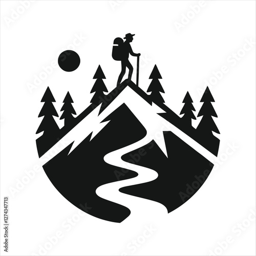 trail seeker silhouette vector design-Ultimate Guide to Hiking, Adventure, and Exploring Nature's Hidden Paths