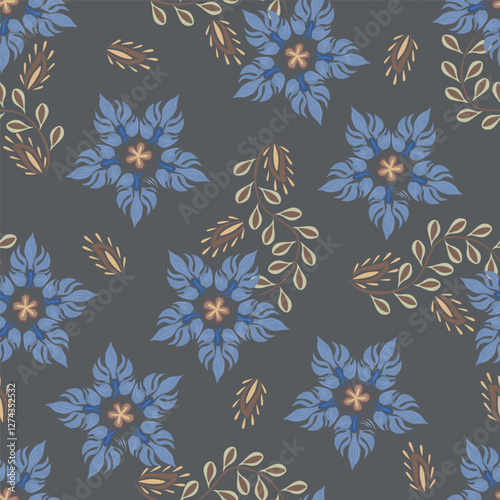 Cute feminine watercolor seamless pattern with wildflowers.hand drawn,