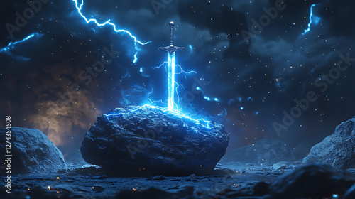 a sword covered in the power of lightning