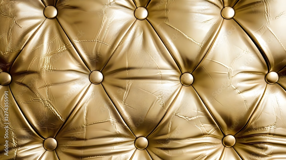 Obraz premium opulent gold leather texture with intricate quilted details reflecting sophistication and elegance. generative ai