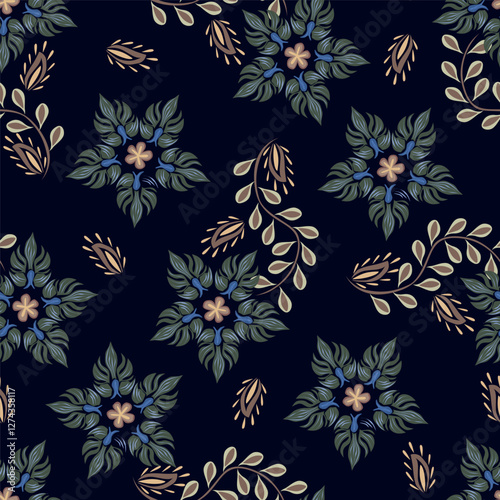 Cute feminine watercolor seamless pattern with wildflowers.hand drawn,