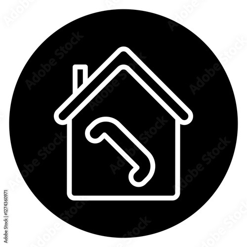 Inverted Bold Circle Real Estate Agency Call Icon