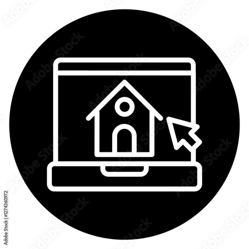 Inverted Bold Circle Buy House Online Icon