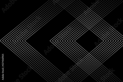 Black abstract background. Abstract elegant black background with shiny gold geometric lines.   Luxury and gold gradient geometric shape graphic elements. Vector illustration.
