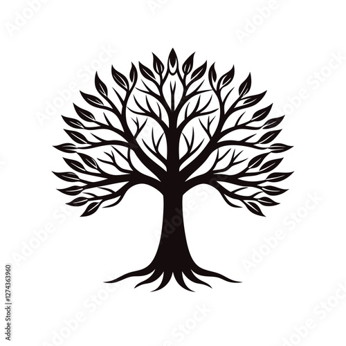 vector tree silhouette vector illustration