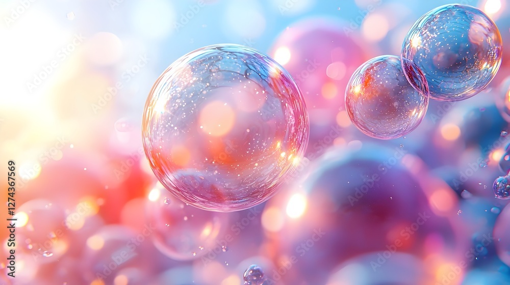 A pile of iridescent soap bubbles A pile of iridescent soap bubbles