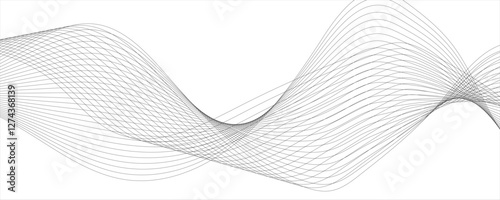 Abstract vector Technology flow grid blend curve wave line digital isolated energy, music dynamic gradient digital gradient transparent tech wave curve creative technology flowing smooth diagonal back