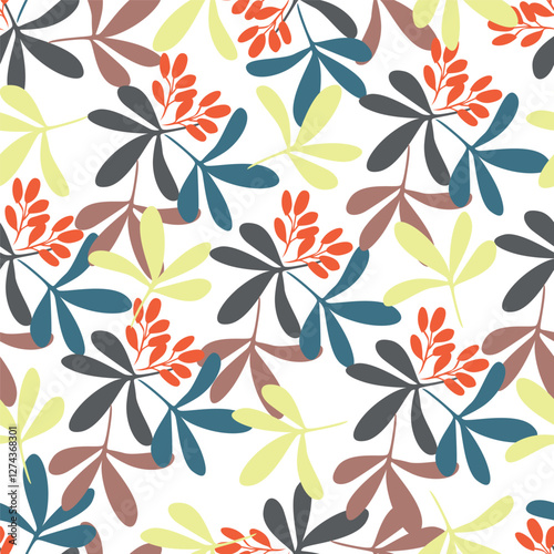 Cute feminine watercolor seamless pattern with wildflowers.hand drawn,