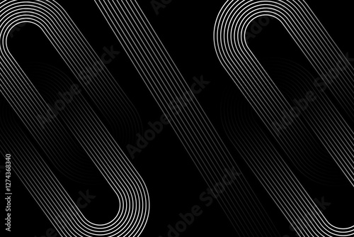 Black abstract background. Abstract elegant black background with shiny gold geometric lines.   Luxury and gold gradient geometric shape graphic elements. Vector illustration.