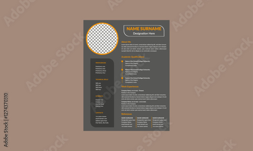 Modern Resume Design. Trendy Layout Display for Promotional Campaign.