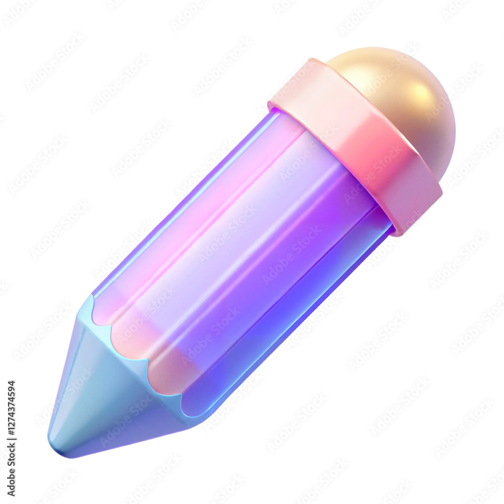 Pastel standing pencil icon symbol for design and creativity, png isolated on transparent background Pastel standing pencil icon symbol for design and creativity, png isolated on transparent background