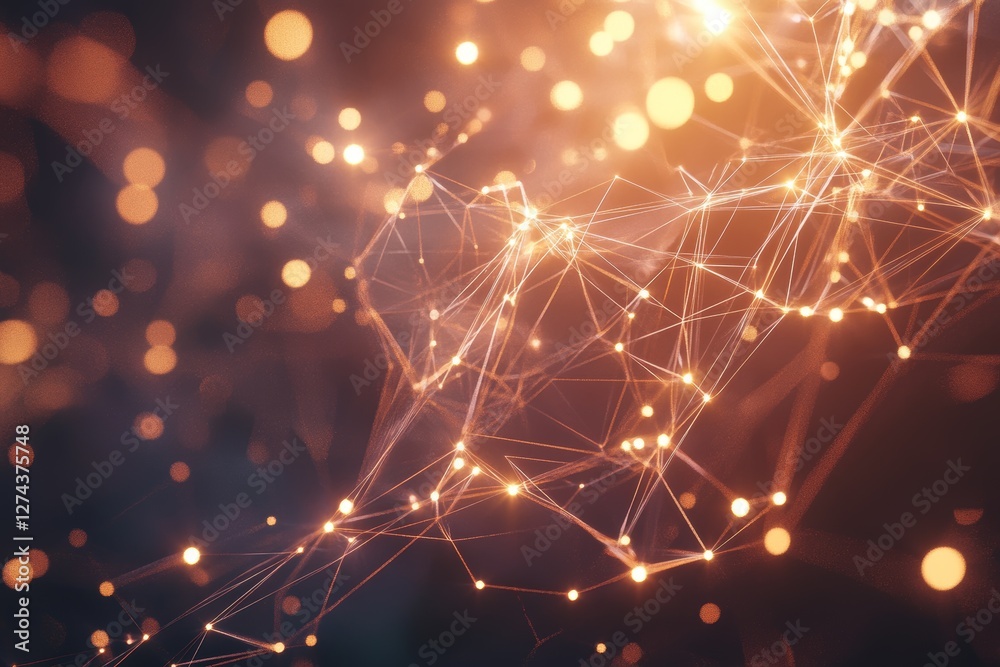 Obraz premium Network connection dots and lines.