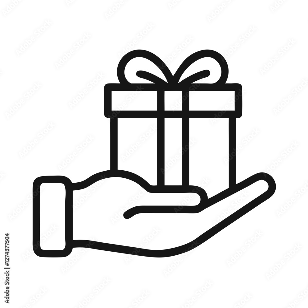 gift box on hand icon design gift box on hand icon design