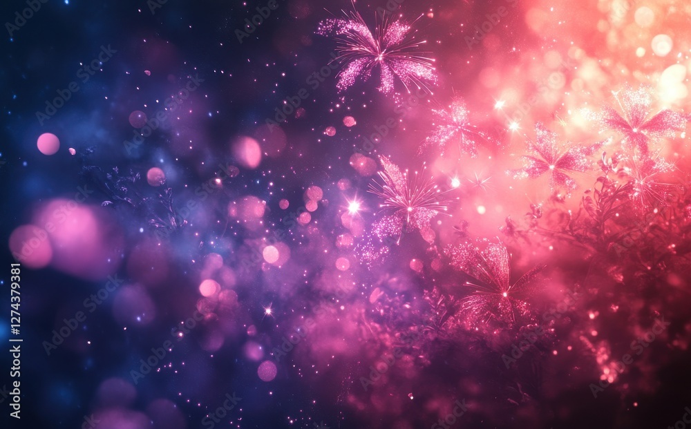 Enchanting Abstract Background with Colorful Bokeh, Sparkles, and Shimmering Lights in Vibrant Pink, Purple, and Blue Hues for Creative Designs Enchanting Abstract Background with Colorful Bokeh, Sparkles, and Shimmering Lights in Vibrant Pink, Purple, and Blue Hues for Creative Designs