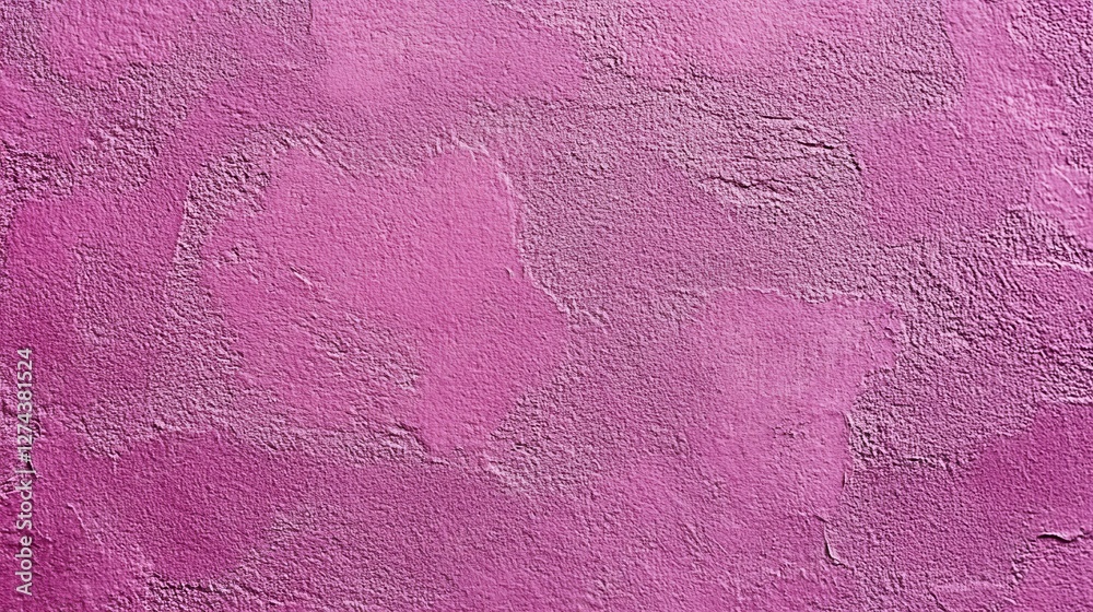 Fototapeta premium Textured stucco wall painted in vibrant magenta hue creating a visually appealing background for graphic design projects and artistic endeavors