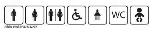 Set of toilet icon sign vector stock illustration