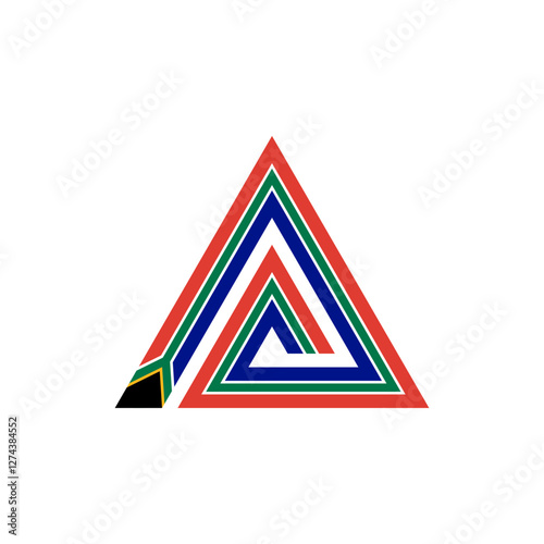 south africa flag triangle icon. vector illustration