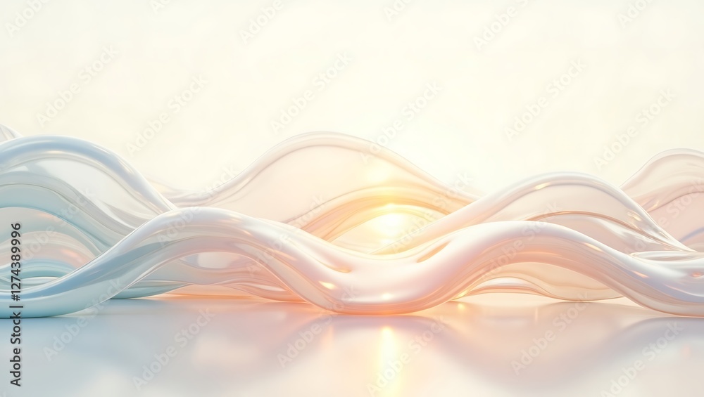 Obraz premium Translucent glass effect with a serene gradient background. Generative Ai.