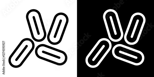 Yeast icon set. vector illustrations in black and white strokes