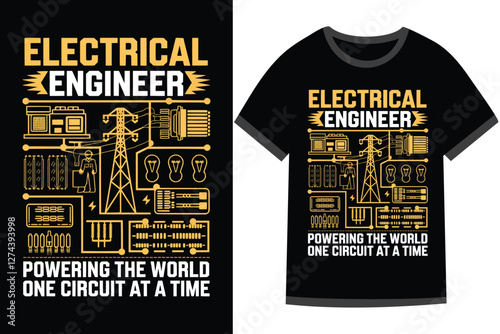 Vector illustration for Electrical Engineering t shirt design