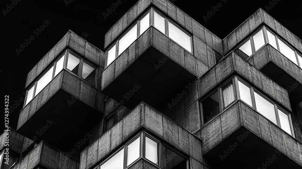 Abstract Black and White Building Facade Design Abstract Black and White Building Facade Design