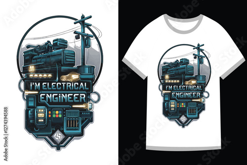 Vector illustration for Electrical Engineering t shirt design