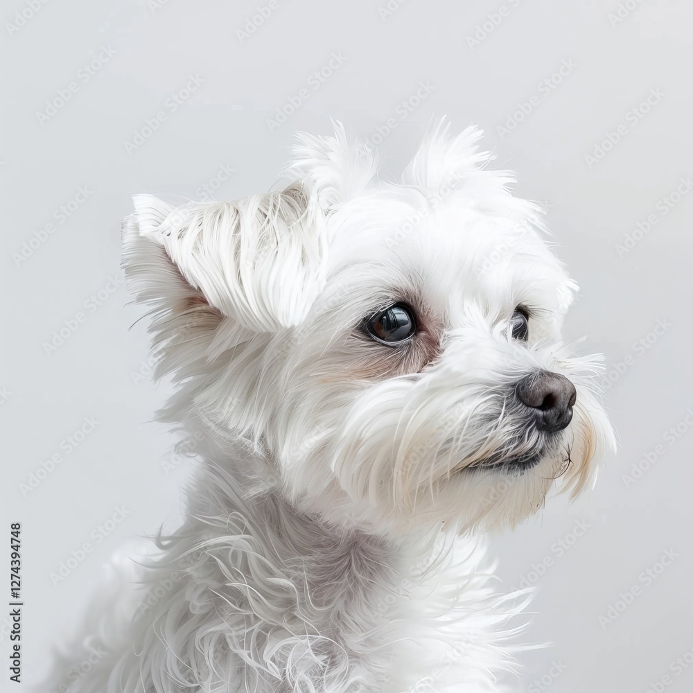 white dog on white background. white dog on white background.