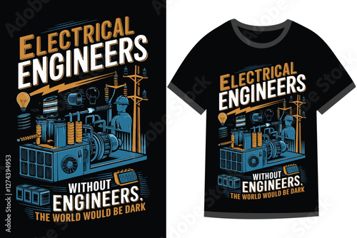 Vector illustration for Electrical Engineering t shirt design