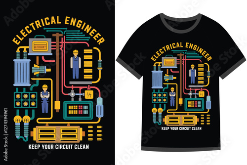 Vector illustration for Electrical Engineering t shirt design