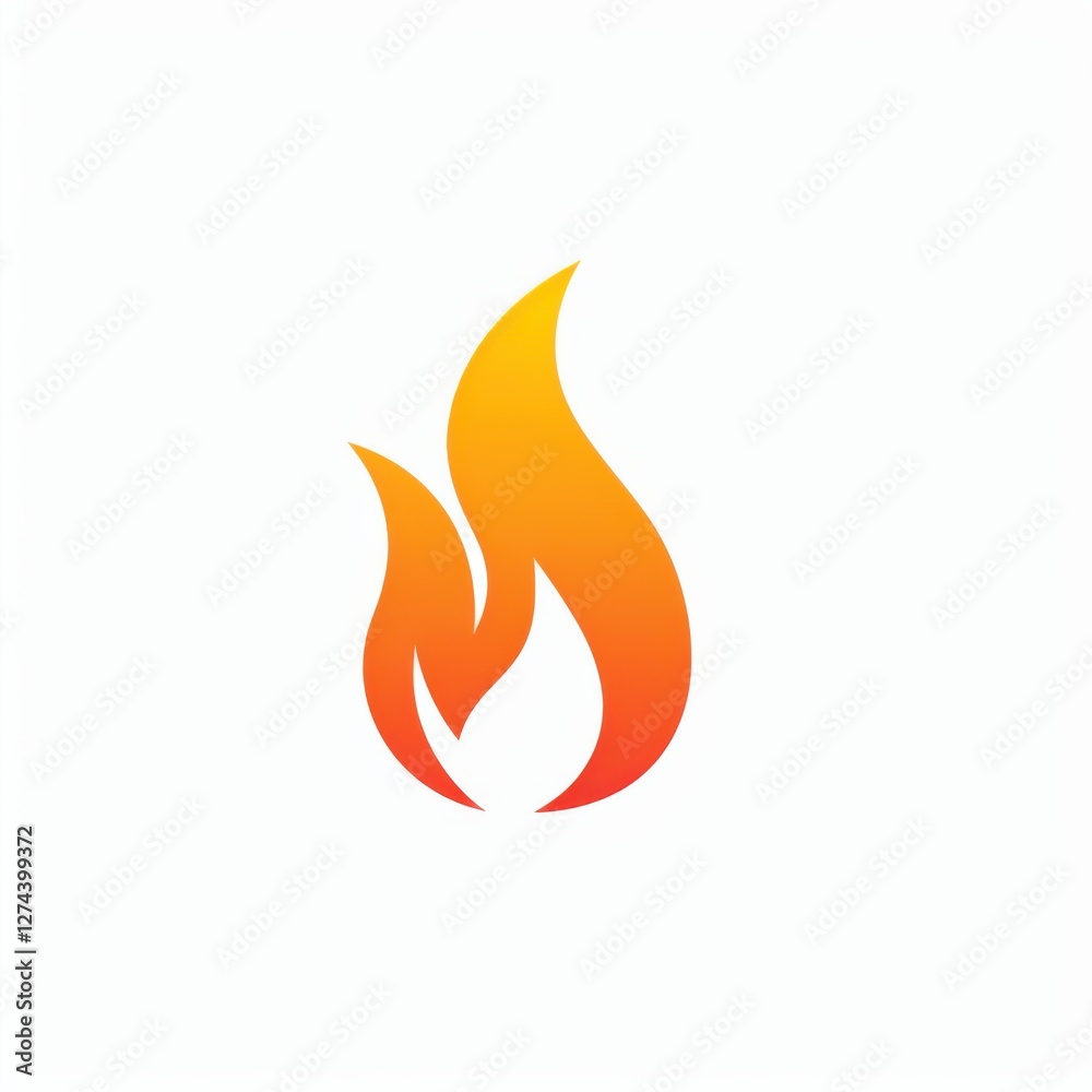 A bold fire logo with intense flames and strong lines, centered on a white background A bold fire logo with intense flames and strong lines, centered on a white background