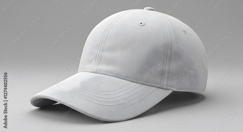 White Baseball Cap Mockup on Gray Background Perfect for Custom Designs White Baseball Cap Mockup on Gray Background Perfect for Custom Designs
