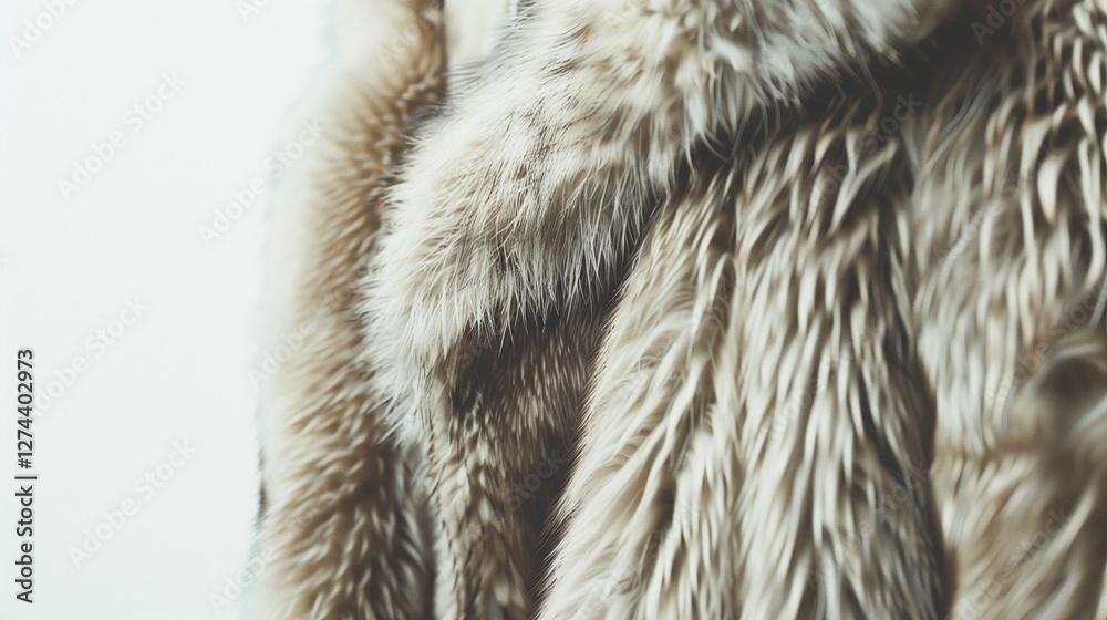 A luxurious fur coat, elegantly displayed against a clean, white background. A luxurious fur coat, elegantly displayed against a clean, white background.